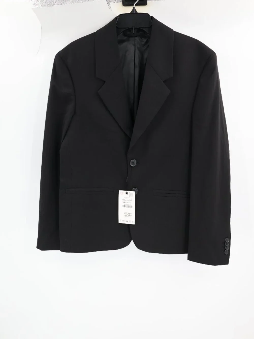 NWT Zara Sport Coat Mens 36 Boxy oversized trend Classic Blazer Two Button Black